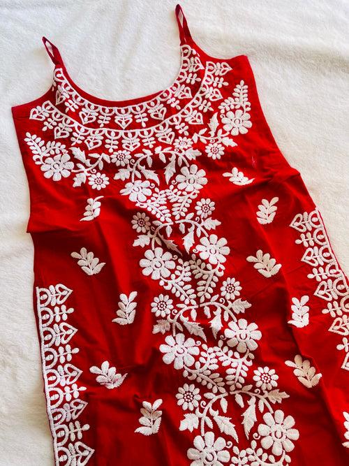 Noori Red Cotton Kurta