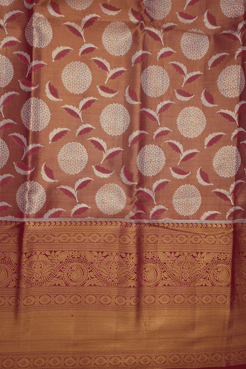 Allover Zari Design Red Tissue Kanchipuram Silk Saree