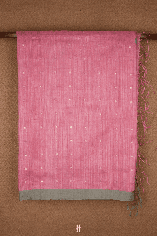 Allover Chamki Work Blush Pink Linen Saree