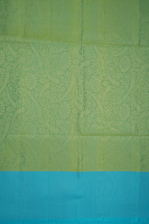 Brocade Zari Design Fern Green Soft Silk Saree