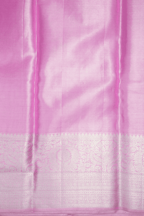 Floral Design Pink Tissue Kanchipuram Silk Saree