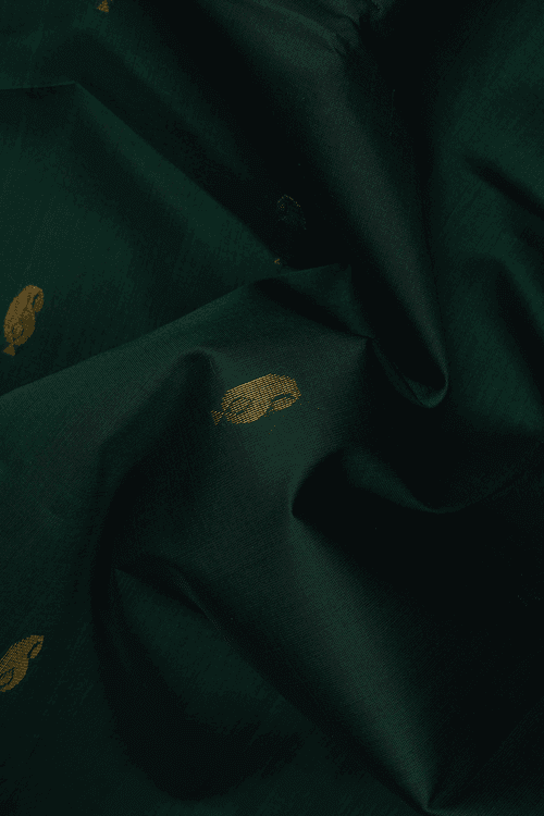 Paisley Buttas Dark Green Traditional Silk Cotton Saree