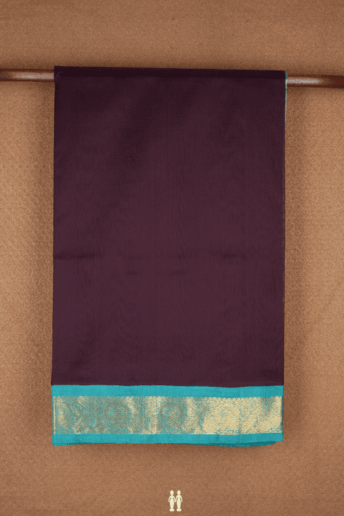 Peacock Border Dark Maroon Traditional Silk Cotton Saree