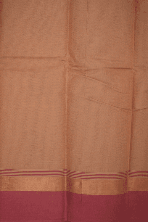 Threadwork Motifs Tan Brown Kanchi Cotton Saree