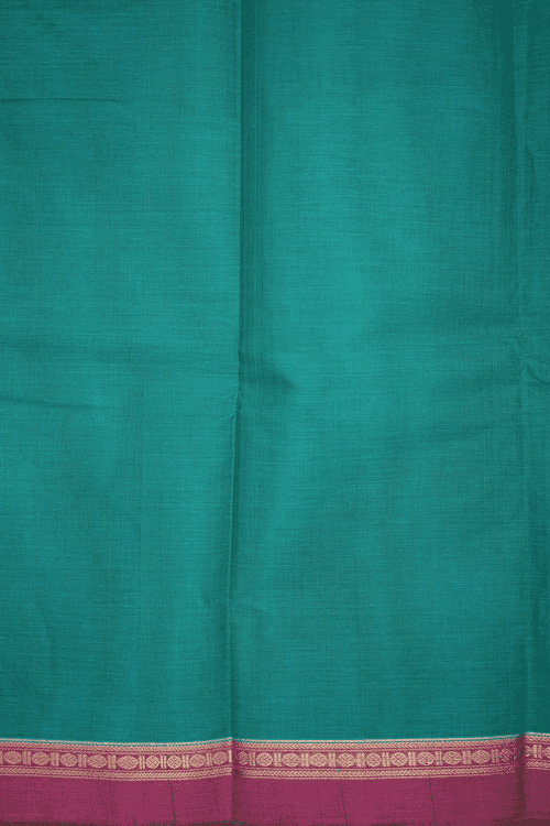 Zari And Threadwork Buttis Teal Green Kanchi Cotton Saree