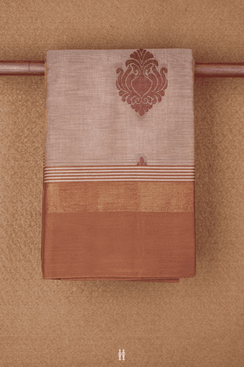 Threadwork Motifs Brown Kanchi Cotton Saree