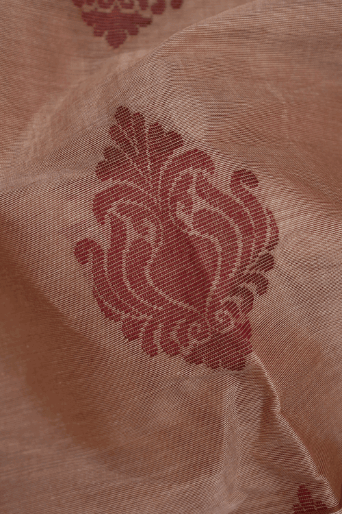 Threadwork Motifs Brown Kanchi Cotton Saree