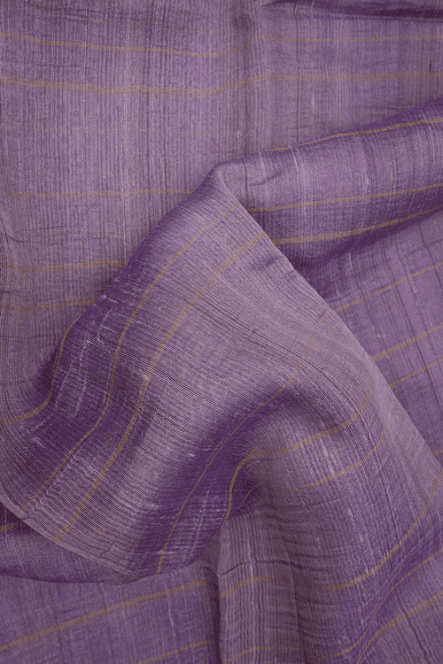 Zari Striped Design Dusty Purple Jute Saree