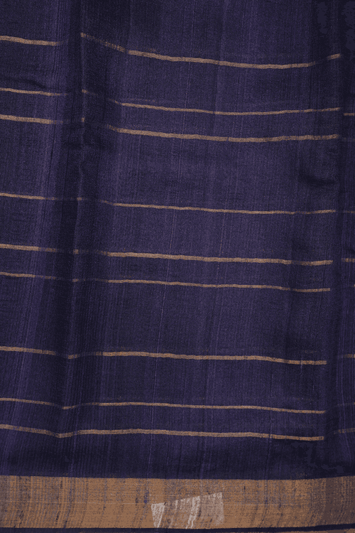 Zari Stripes Design Midnight Purple Jute Saree