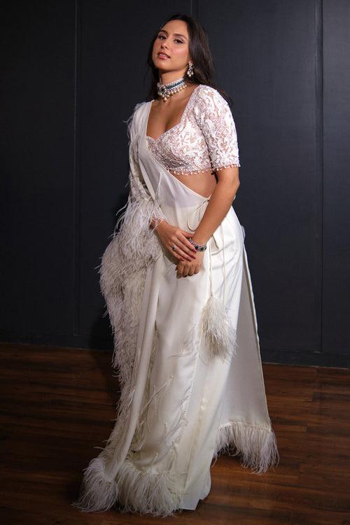 Ivory Kaftan Concept Saree