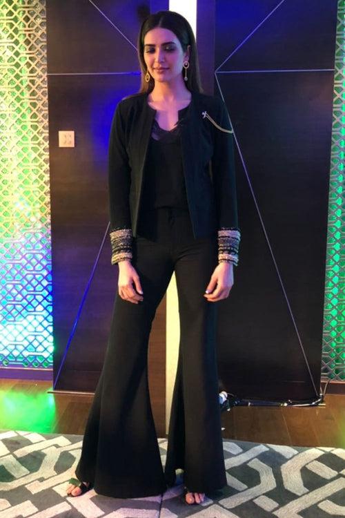 Karishma Tanna In Our Chain Embroidered Pant Suit With Cullotes