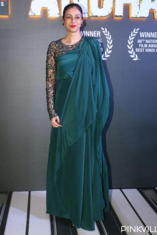 Tabu In Our Forest Green Waterfall Gown