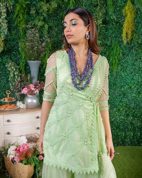 Matcha Peplum Sharara