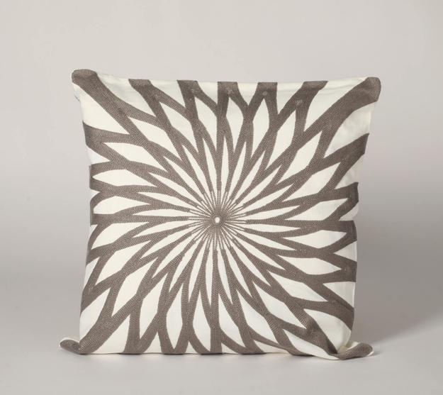 Contemporary  Cushion Covers Embroidered in Modern Grey Accent