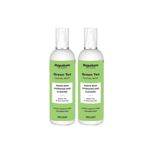 Rejusure Green Tea Facemist – Keeps Skin Hydrated & Glowing – 100ml (Pack of 2)