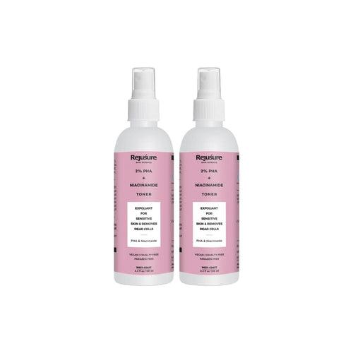 Rejusure PHA 2% + Niacinamide Alcohol Free Face Mist Toner For Mild Exfoliation & Pore Tightening Best for Oily & Normal Skin - 100ml (Pack of 2)