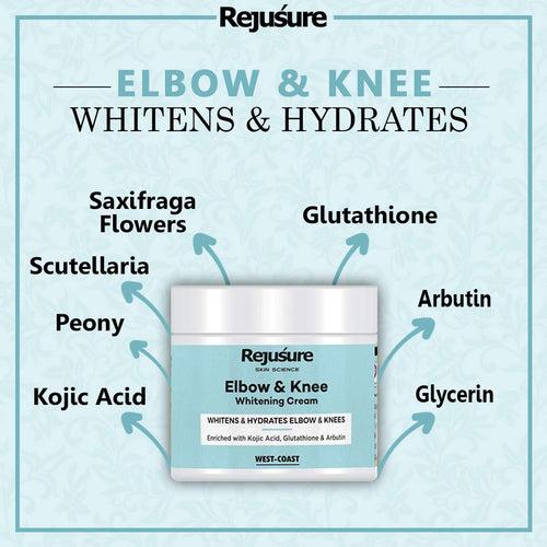 Rejusure Elbow & Knee Lightening Cream – Lightens & Hydrates Elbow & Knees – 50 gm (Pack of 5)