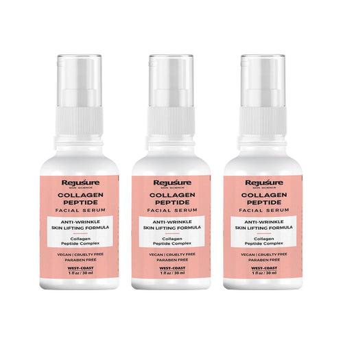 Rejusure Collagen Peptide Face Serum for Enhance Skin Elasticity, Anti Wrinkles, Antiaging, Improves Skin Texture, Deep Moisturization of Skin - 30ml (Pack of 3)