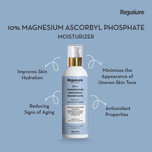 Rejusure 10% Magnesium Ascorbyl Phosphate Facial Moisturizer | Brightening | Hydrating – 50ml: