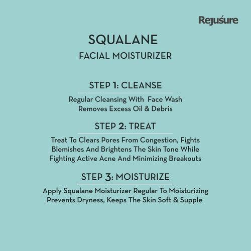 Rejusure Plant Derived Squalane + Vitamin E Face Moisturizer Nourishes & Restores Skin Moisture For Dry Skin– 50ml (Pack of 5)