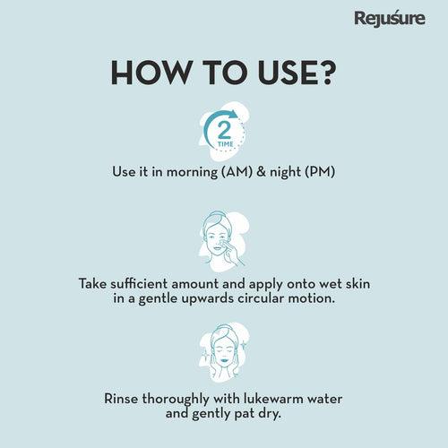 Rejusure AHA 2% + BHA 2% Face Wash (100ml) & AHA 0.5% + BHA 0.5% Facial Moisturizer (50ml) - Complete Skincare Set for Exfoliation and Hydration