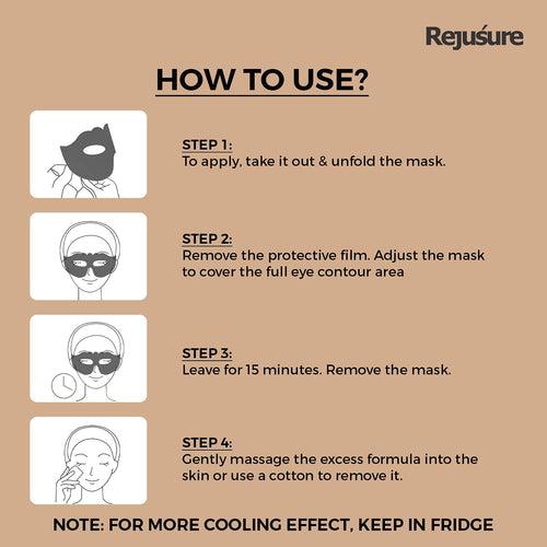Rejusure Eye Serum Mask and Under Eye Pads Combo | Reduces Fine Lines, Dark Circles & Puffy Eyes | For Men & Women (Eye Brightening Serum Mask – 1 Mask + Under Eye Pads Collagen – 5 Pads)