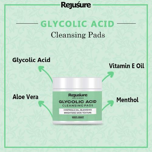 Rejusure Glycolic Acid Cleansing Pads - 25 Pads
