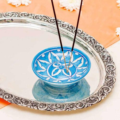 Assorted Blue Pottery Agarbatti Stand (Set Of 2)