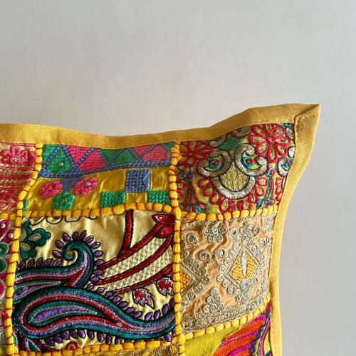 Yellow Patchwork Cushion Cover (Set of 2)