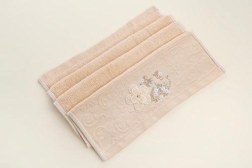 Embroidered Napkin -3D Flower (Beige)