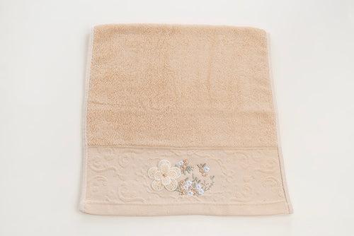 Embroidered Napkin -3D Flower (Beige)