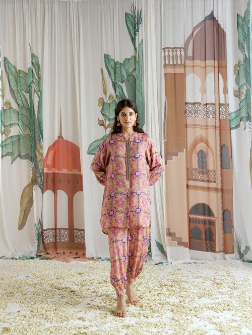 Laila Rounded Ghera Kurta with Gathered Pant