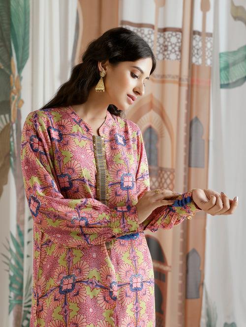 Laila Rounded Ghera Kurta with Gathered Pant