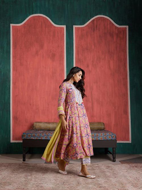 Laila Anarkali Kurta with Pant and Dupatta