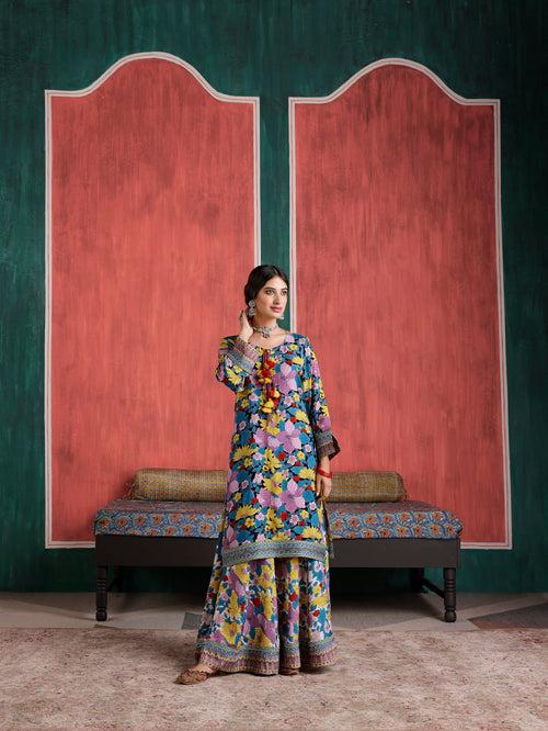 Jasmine Straight Kurta with Sharara and Dupatta