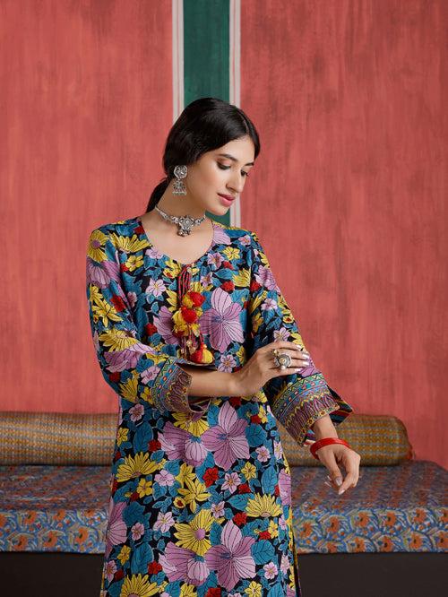 Jasmine Straight Kurta with Sharara and Dupatta