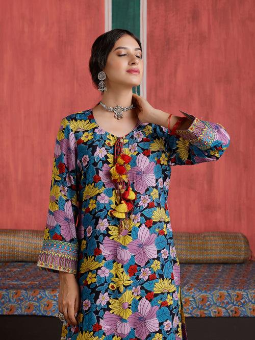 Jasmine Straight Kurta with Sharara and Dupatta