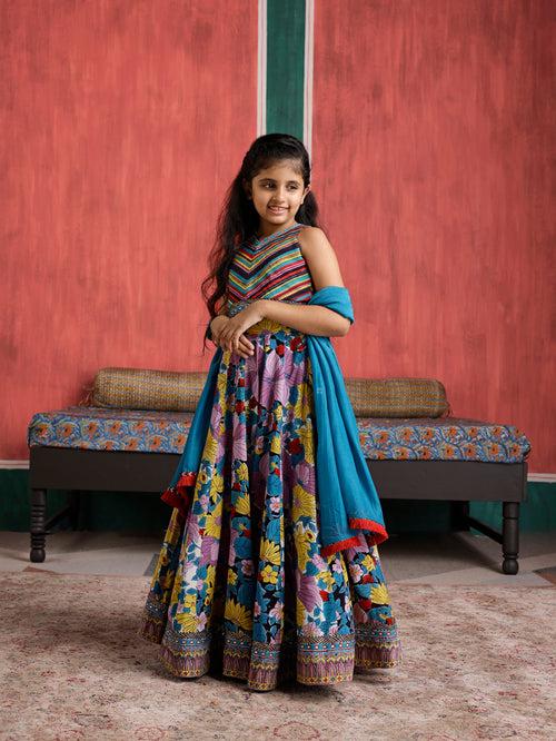 Jasmine lehenga with Dupatta- Set of 3 (For kids)