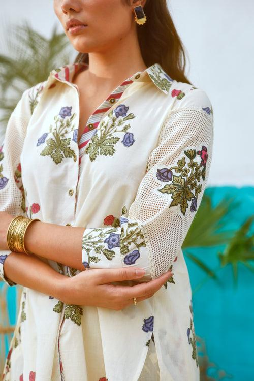 Pink and Purple Floral  Shirt