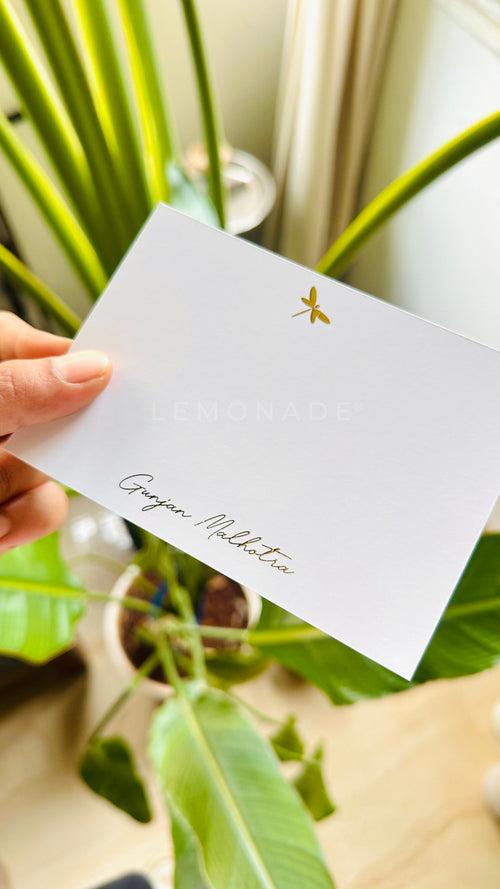 Personalized - Luxe Gold Foil Notecards - Dragonfly - Set of 50