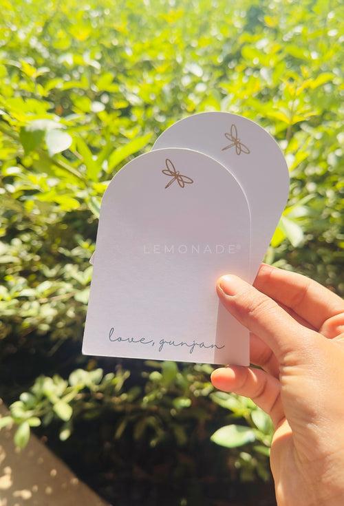 Personalized - Gold Printed Arc Notecards - Dragonfly