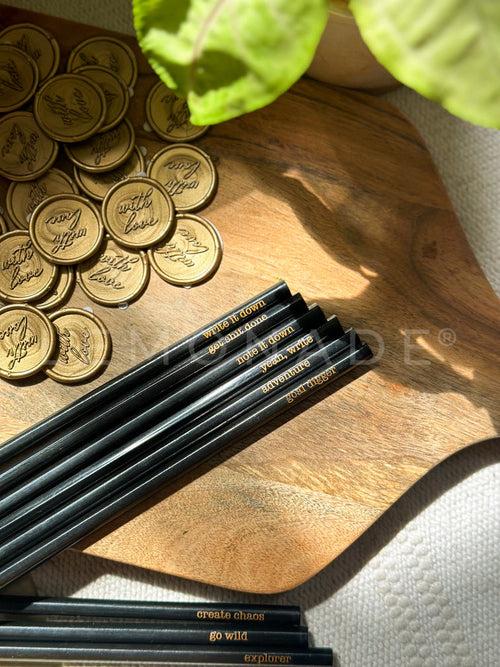 Personalized - Black Pencils - Set of 6