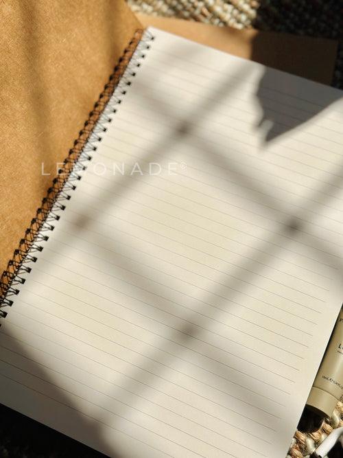 Personalized - Spiral Kraft Notebook - Gold - A4 Size