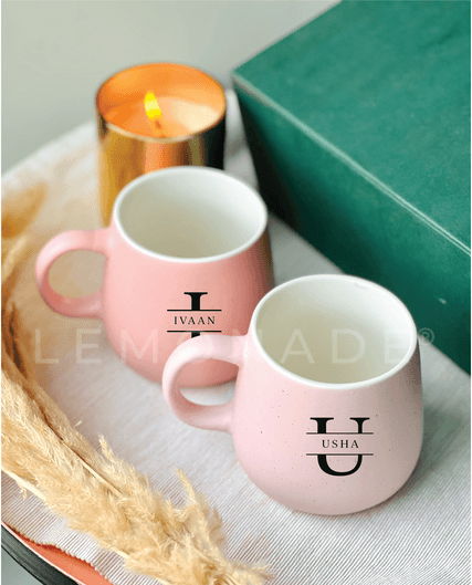 Personalized - Pastel Neu Ceramic Coffee Mug Hamper - Initial