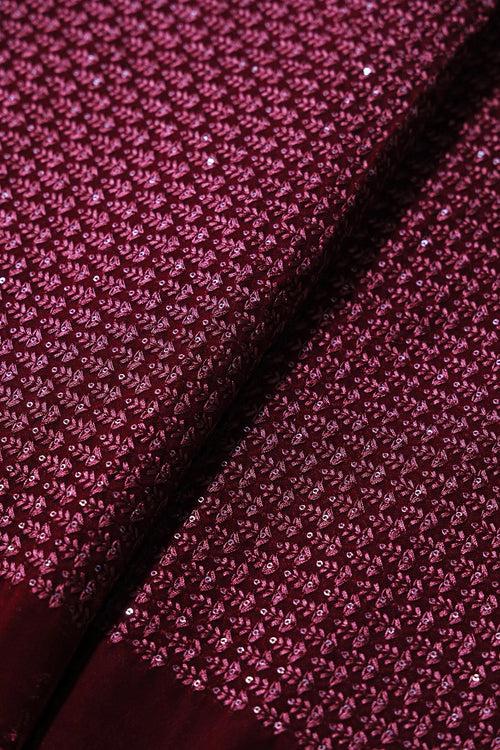 Maroon Unstitched Lehenga Set Fabric (3 Piece)