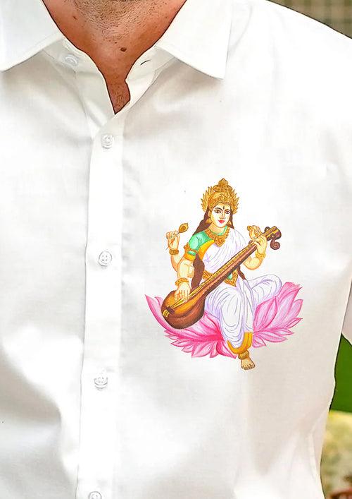 Saraswati Maa Handpainted Shirt