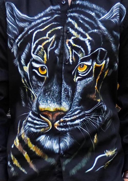 Golden Tiger Handpainted Shirt