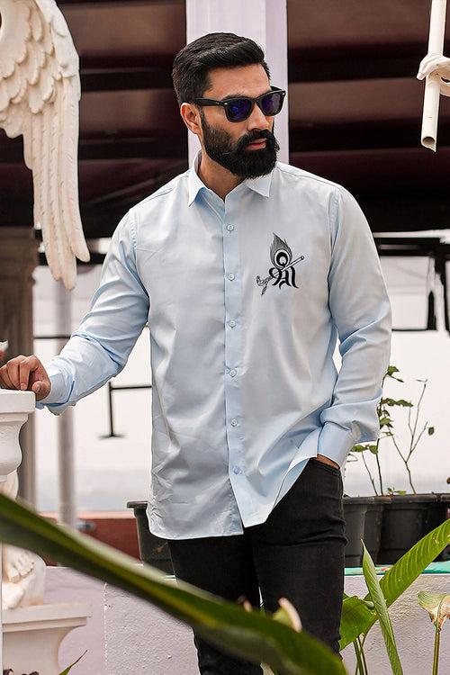 Shree Light Blue Handpainted Shirt