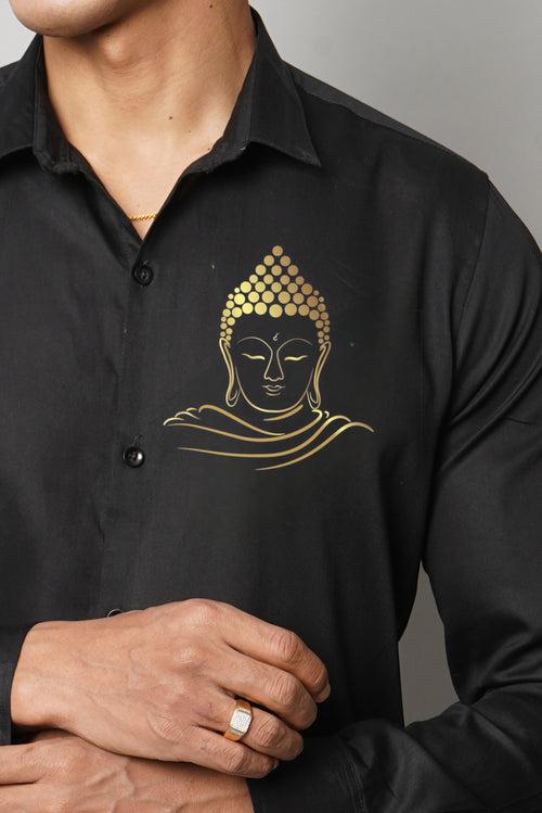 Golden Buddha Handpainted Shirt