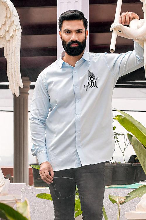 Shree Light Blue Handpainted Shirt